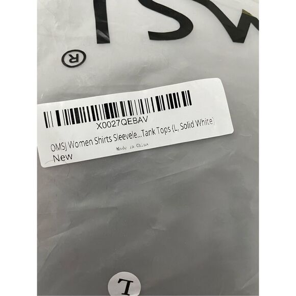 NWT OMSJ White Sleeveless Tank Top Size Large - Picture 7 of 7